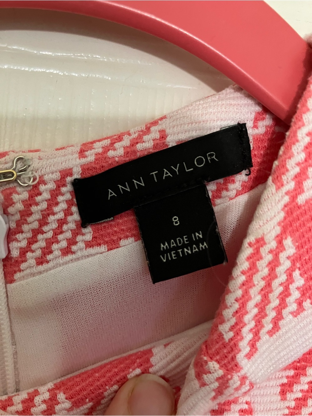 Ann Taylor Pink and White Gingham Midi Dress - Picture 3 of 3